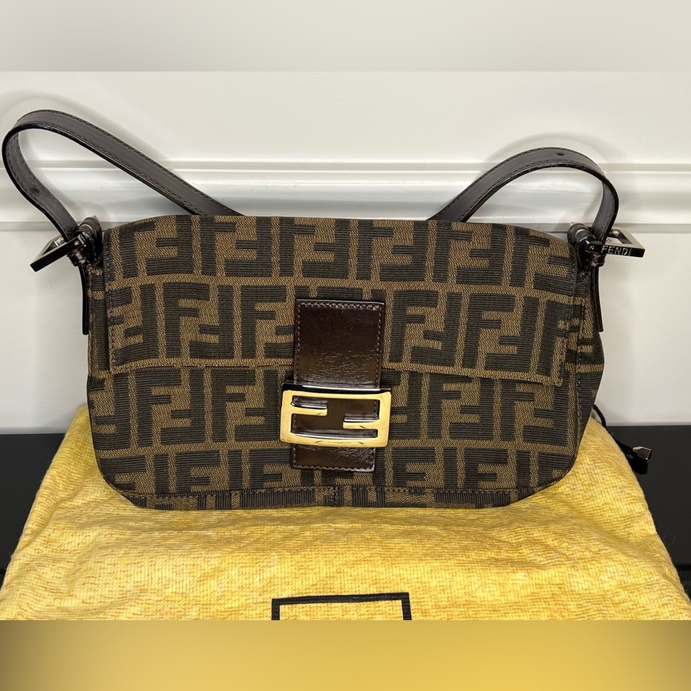 Fendi Tobacco Zucca Baguette Authentic